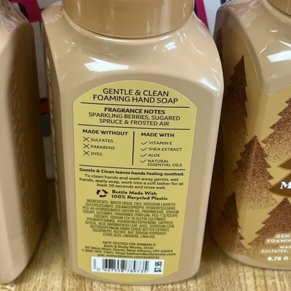 BATH & BODY WORKS GOLDEN BERRY MISTLETOE FOAMING HAND SOAP SET OF 3 Xmas Berries - Picture 4 of 4